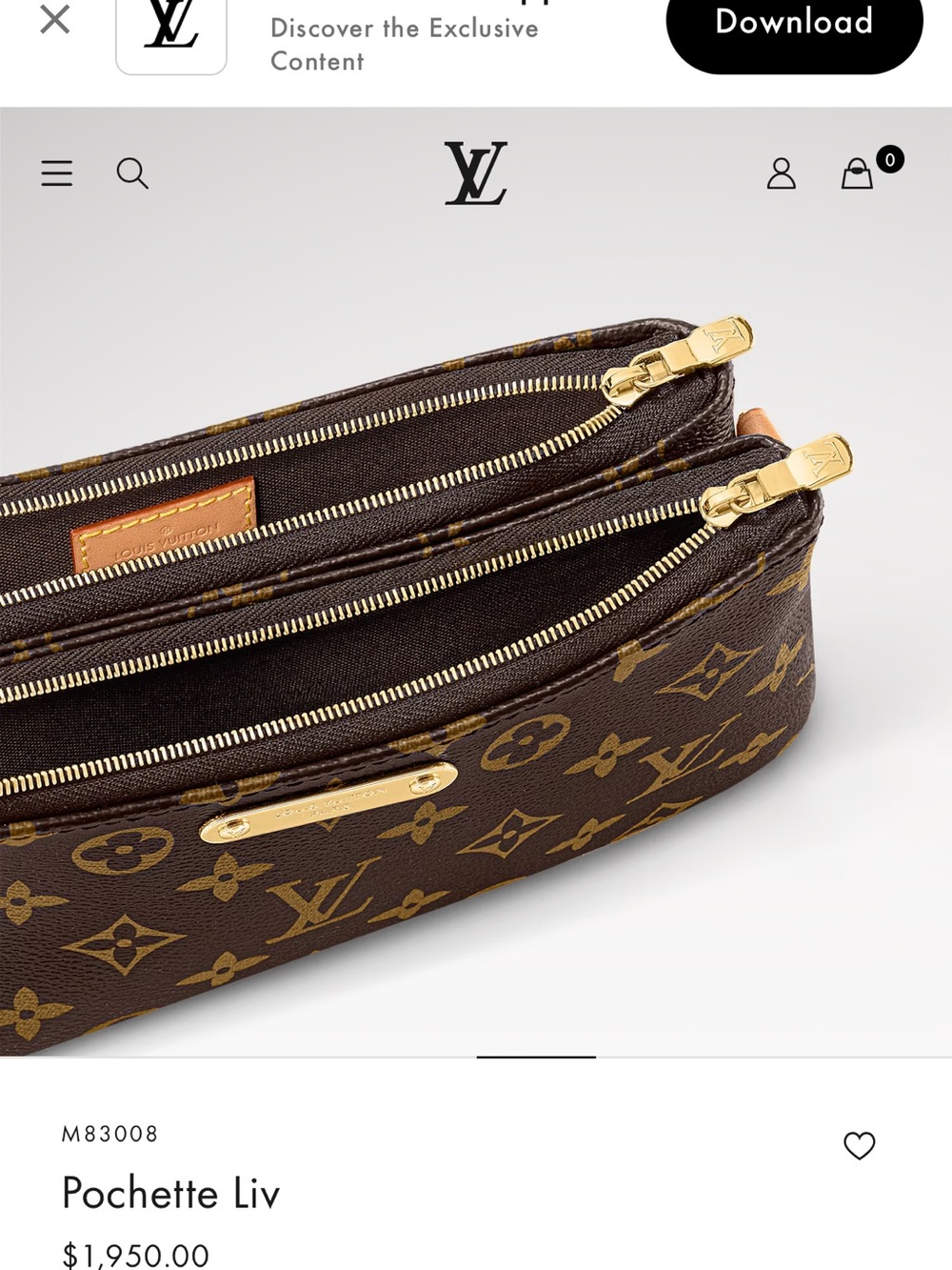 Louis Vuitton Monogram Pochette Liv with Vachetta Trim and Gold Chain - Picture 9 of 15